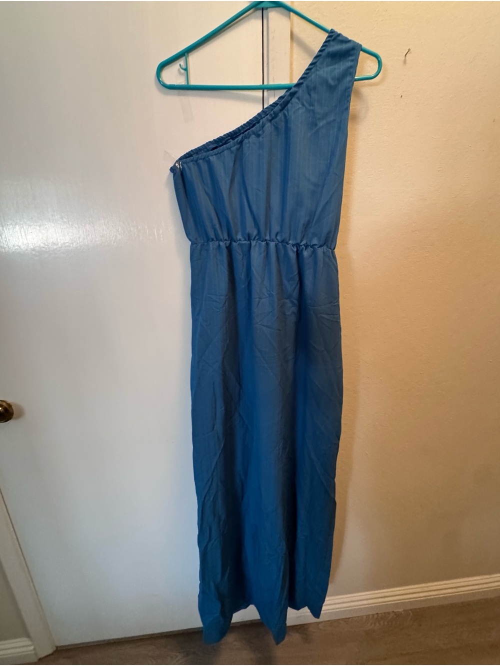 SHEIN Blue One-Shoulder One-Piece Romper